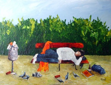 Painting titled "BANC DE MISERE" by Nicodi, Original Artwork, Acrylic