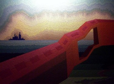 Pittura intitolato ""..Atlantide.."" da Nico Finocchio, Opera d'arte originale