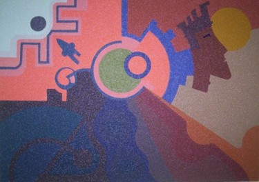 Pittura intitolato ""..Cerchi nel grano…" da Nico Finocchio, Opera d'arte originale, Olio
