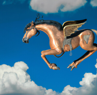 Arts numériques intitulée "Bronzepferd" par Nicoking, Œuvre d'art originale, Image générée par l'IA