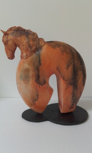 Sculpture titled "Cheval" by Nicola Deux, Original Artwork, Ceramics