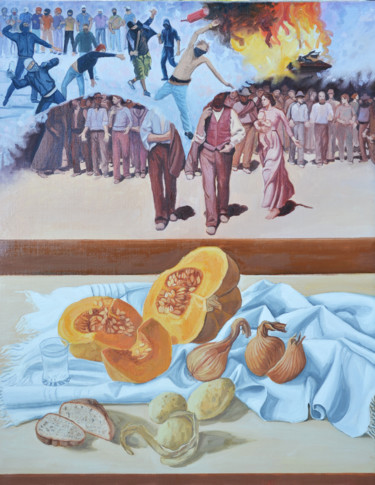 Pittura intitolato "Gli effetti della c…" da Nicola Romilio, Opera d'arte originale, Olio