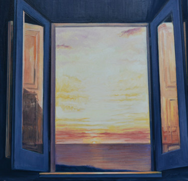 Pittura intitolato "L'alba n°1" da Nicola Romilio, Opera d'arte originale, Olio