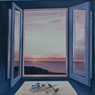 Pittura intitolato "L'alba n°2" da Nicola Romilio, Opera d'arte originale, Olio