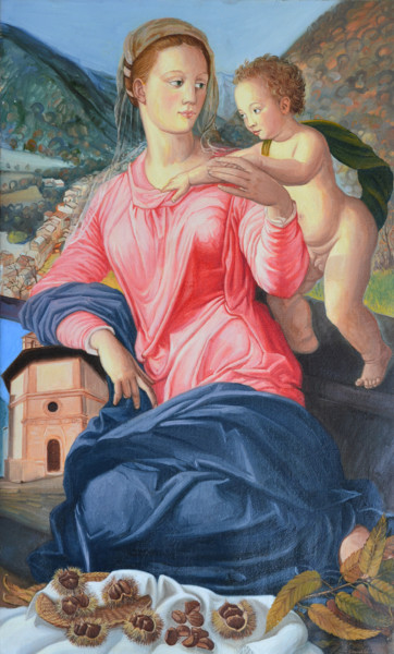Pittura intitolato "Omaggio alla Madonn…" da Nicola Romilio, Opera d'arte originale, Olio