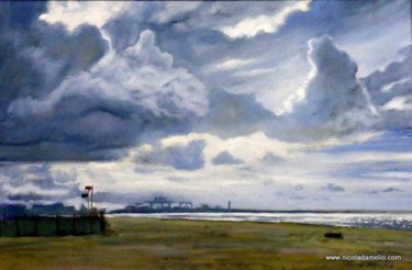 Painting titled "Clouds in the Wind,…" by Nicola D Amelio, Original Artwork, Oil