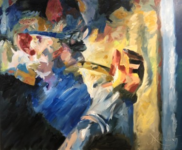 Pittura intitolato "Fuma" da Philippe Nicolaï, Opera d'arte originale, Olio