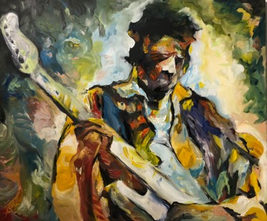 Peinture intitulée "Hendrix" par Philippe Nicolaï, Œuvre d'art originale, Huile