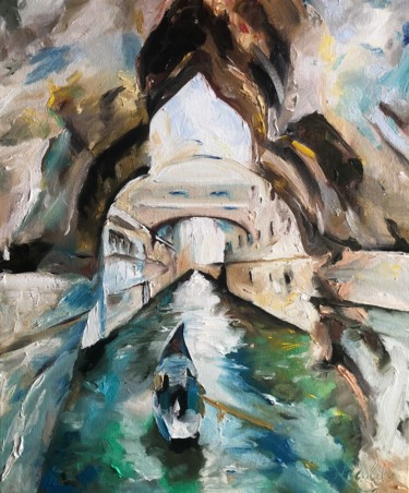 Schilderij getiteld "Venise" door Philippe Nicolaï, Origineel Kunstwerk, Olie