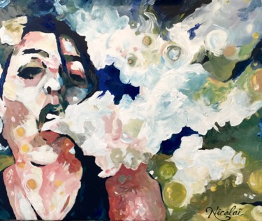 Peinture intitulée "fume Maya" par Philippe Nicolaï, Œuvre d'art originale, Acrylique