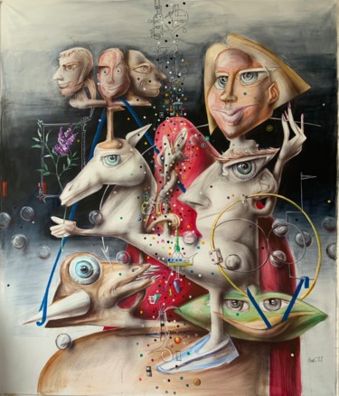 Peinture intitulée "Confetti dragon" par Nicolai Panayotov, Œuvre d'art originale, Acrylique