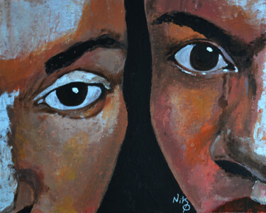 Pittura intitolato "Sisters of Africa" da Nicolas Alibar, Opera d'arte originale, Acrilico