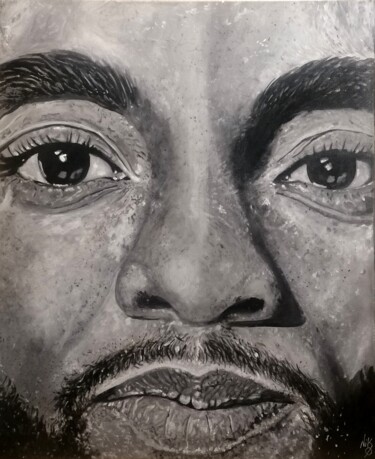 Painting titled "Chadwick Boseman -…" by Nicolas Alibar, Original Artwork, Acrylic