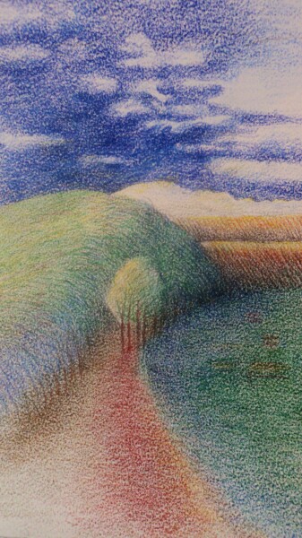 Dessin intitulée "Haute Provence" par Nicolas Boldych, Œuvre d'art originale, Crayon