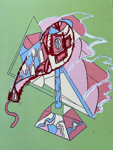 Gravures & estampes intitulée "Pachyderme fantasmé" par Nicolas Bouclier, Œuvre d'art originale, Impression numérique