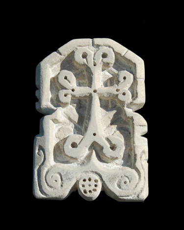 Sculpture titled "Croix arménienne Sp…" by Nicolas Bouriot (KRB1), Original Artwork, Stone