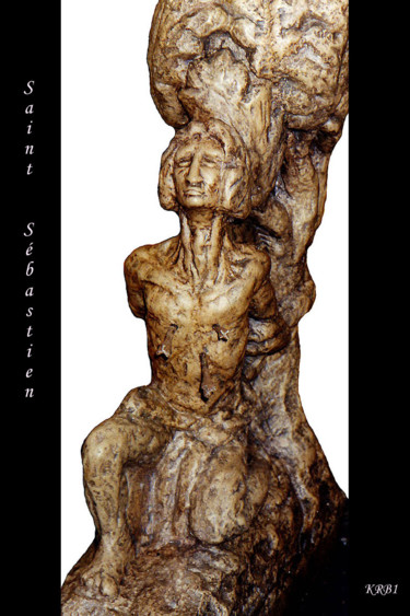 Escultura intitulada "Saint Sébastien en…" por Nicolas Bouriot (KRB1), Obras de arte originais, Pedra