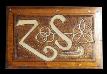 Sculpture titled "Logo Led Zeppelin" by Nicolas Bouriot (KRB1), Original Artwork, Wood