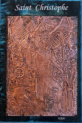Prenten & gravures getiteld "Saint Christophe" door Nicolas Bouriot (KRB1), Origineel Kunstwerk, Gravure