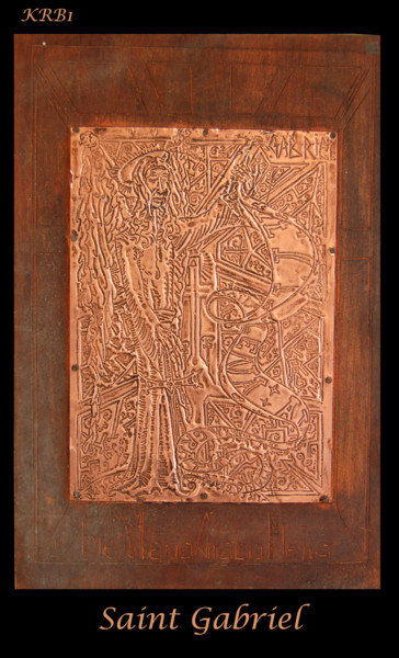 Prenten & gravures getiteld "Saint Gabriel" door Nicolas Bouriot (KRB1), Origineel Kunstwerk, Gravure