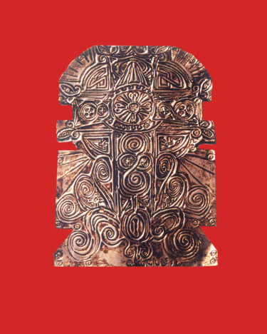 Estampas & grabados titulada "Croix arménienne" por Nicolas Bouriot (KRB1), Obra de arte original, Grabado