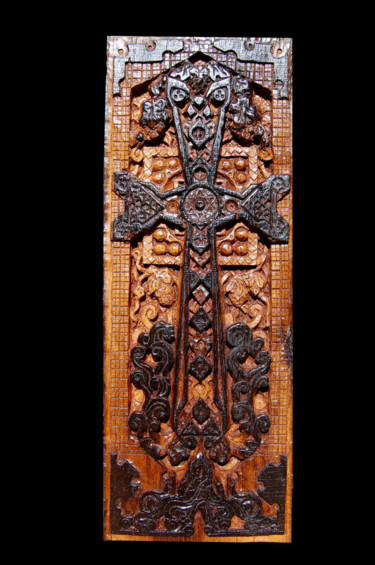 Sculpture intitulée "Croix arménienne, J…" par Nicolas Bouriot (KRB1), Œuvre d'art originale, Bois