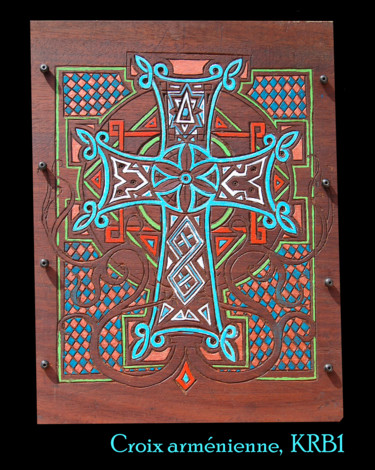 Gravures & estampes intitulée "Croix arménienne, g…" par Nicolas Bouriot (KRB1), Œuvre d'art originale, Gravure
