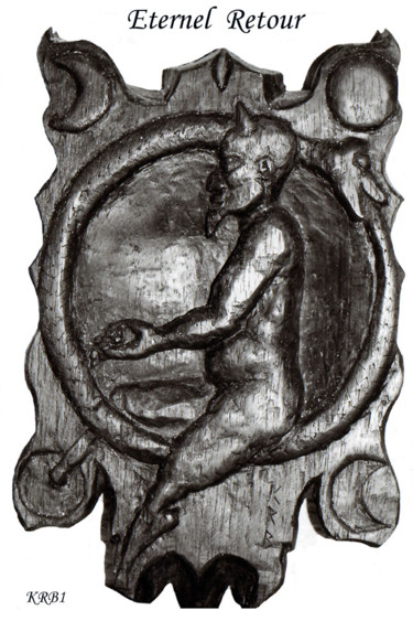 Sculpture titled "L'Eternel Retour" by Nicolas Bouriot (KRB1), Original Artwork, Wood