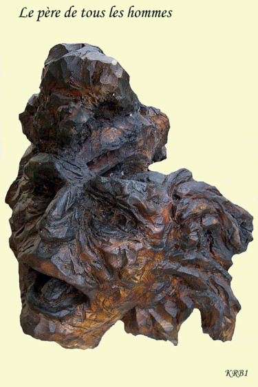 Sculpture titled "Le Père de tous les…" by Nicolas Bouriot (KRB1), Original Artwork, Wood