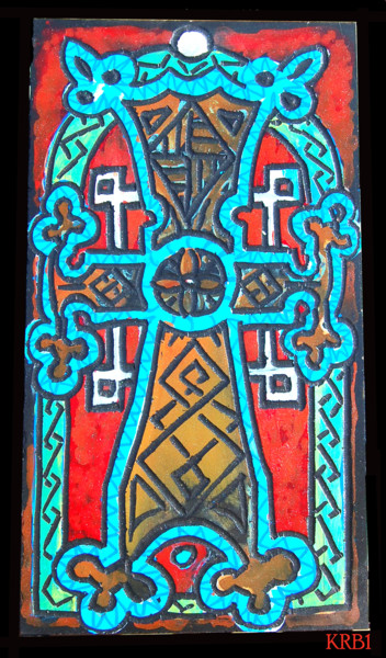 Gravures & estampes intitulée "Croix arménienne" par Nicolas Bouriot (KRB1), Œuvre d'art originale, Gravure