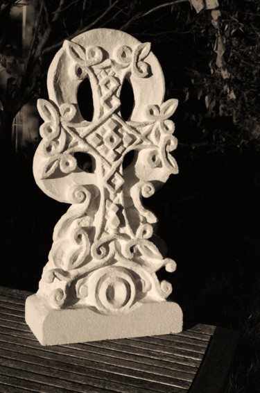 Sculpture titled "Khachkar" by Nicolas Bouriot (KRB1), Original Artwork, Stone