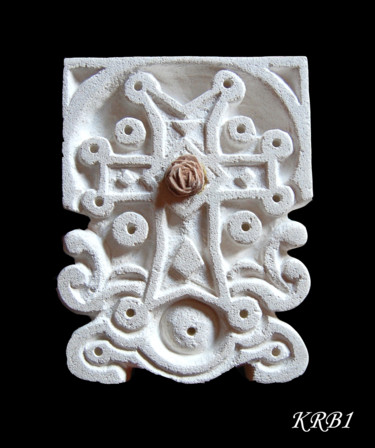 Sculpture titled "khachkar Rose des S…" by Nicolas Bouriot (KRB1), Original Artwork, Stone