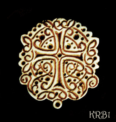 Artcraft titled "Broche croix Anahit" by Nicolas Bouriot (KRB1), Original Artwork, Jewelry