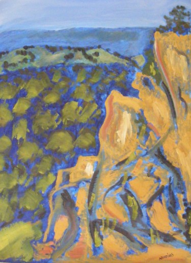 Peinture intitulée "Les ocres de Roussi…" par Nicolas Cavuoto, Œuvre d'art originale, Huile