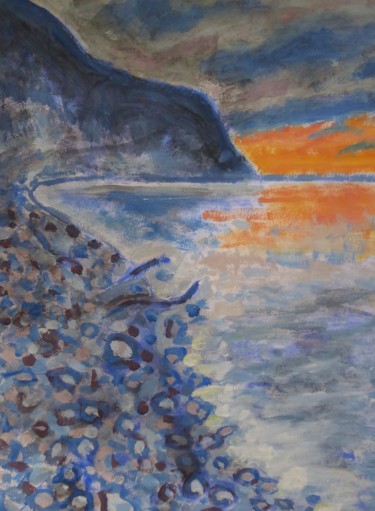 Peinture intitulée "Soleil couchant en…" par Nicolas Cavuoto, Œuvre d'art originale, Huile