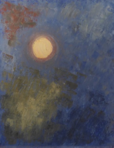Peinture intitulée "Lune rousse (2)" par Nicolas Cavuoto, Œuvre d'art originale, Huile