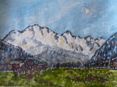 Peinture intitulée "L'Alpe du grand ser…" par Nicolas Cavuoto, Œuvre d'art originale, Huile