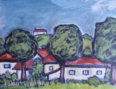 Painting titled "Maisons en nord - I…" by Nicolas Cavuoto, Original Artwork, Oil