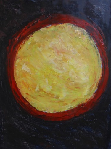 Painting titled "Astre solaire" by Nicolas Cavuoto, Original Artwork, Oil