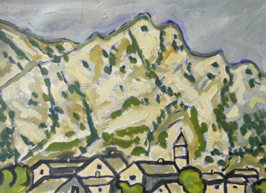Painting titled "Crévoux (Hautes-Alp…" by Nicolas Cavuoto, Original Artwork, Oil