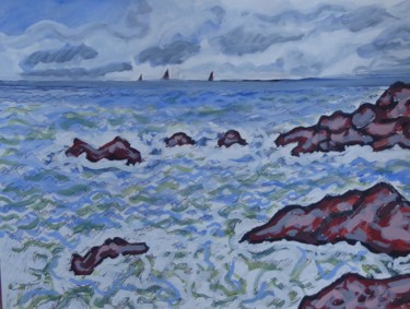 Peinture intitulée "Les rochers" par Nicolas Cavuoto, Œuvre d'art originale, Huile