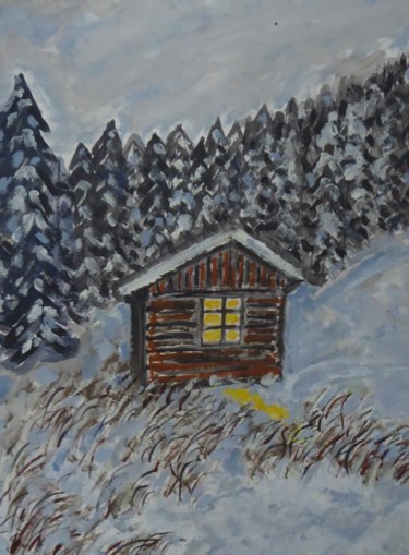 Peinture intitulée "La cabane du solita…" par Nicolas Cavuoto, Œuvre d'art originale, Huile