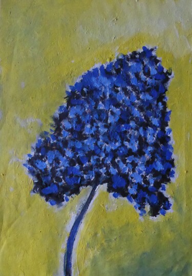 Peinture intitulée "Fleur bleue (2)" par Nicolas Cavuoto, Œuvre d'art originale, Huile