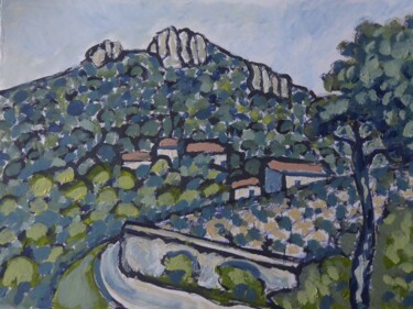 Peinture intitulée "Paysage de Provence" par Nicolas Cavuoto, Œuvre d'art originale, Huile