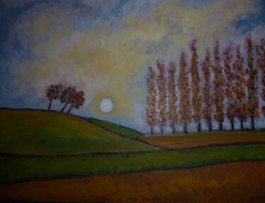 Peinture intitulée "Soir d'automne (2)" par Nicolas Cavuoto, Œuvre d'art originale, Huile