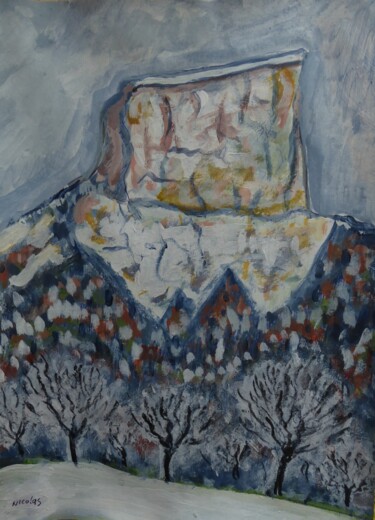 Ζωγραφική με τίτλο "Le Mont Aiguille (5)" από Nicolas Cavuoto, Αυθεντικά έργα τέχνης, Λάδι