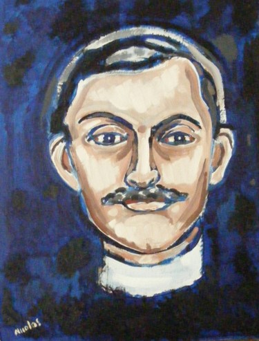 Malerei mit dem Titel "E .Munch" von Nicolas Cavuoto, Original-Kunstwerk, Öl