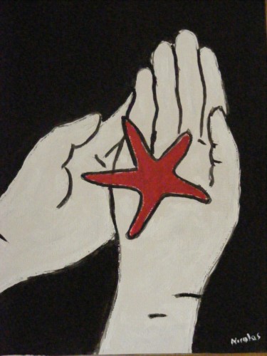 Peinture intitulée "La bonne étoile" par Nicolas Cavuoto, Œuvre d'art originale, Huile