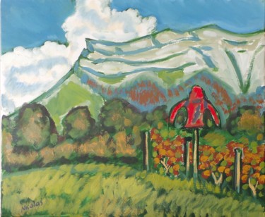 Peinture intitulée "Vignes en Savoie" par Nicolas Cavuoto, Œuvre d'art originale, Huile