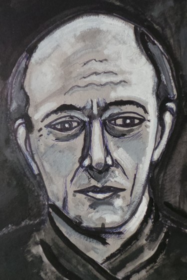 Schilderij getiteld "A . Schoenberg" door Nicolas Cavuoto, Origineel Kunstwerk, Olie